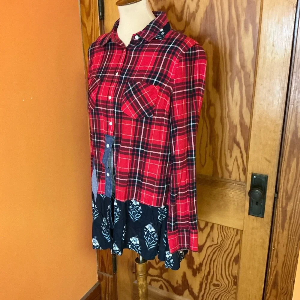 Merona Shabby Chic feminine ruffled flannel shirt - Picture 7 of 11